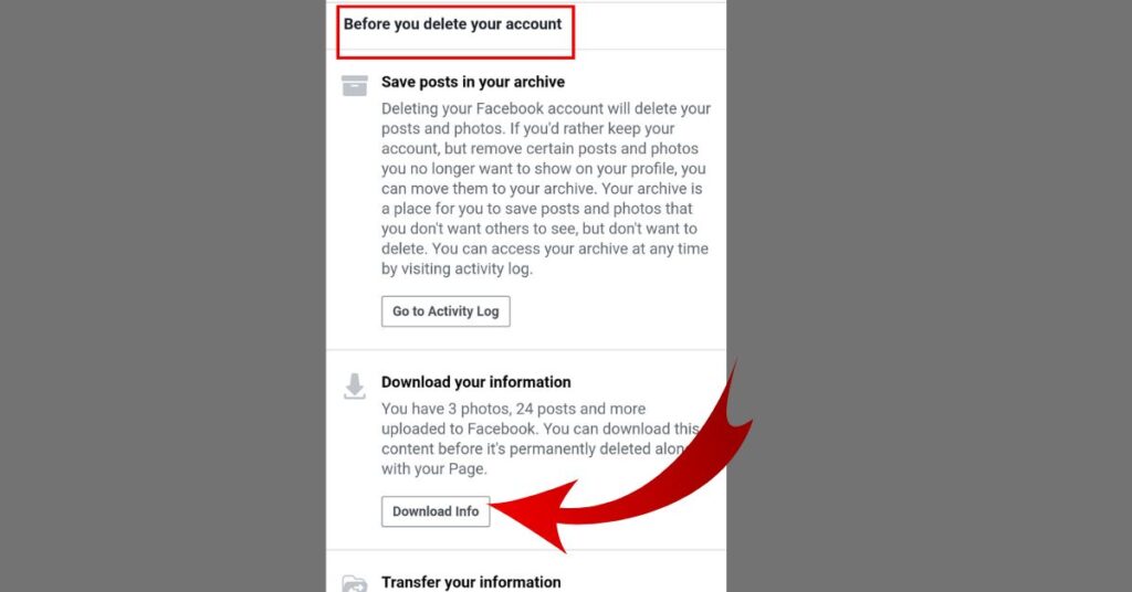 How to delete facebook page on phone?